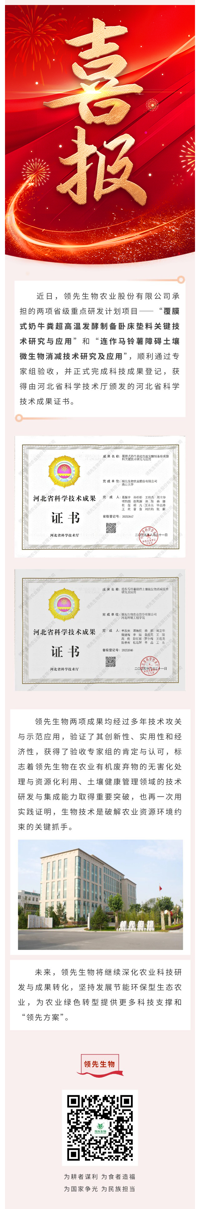 【喜讯】Z6尊龙凯时生物斩获两项省级科技效果！